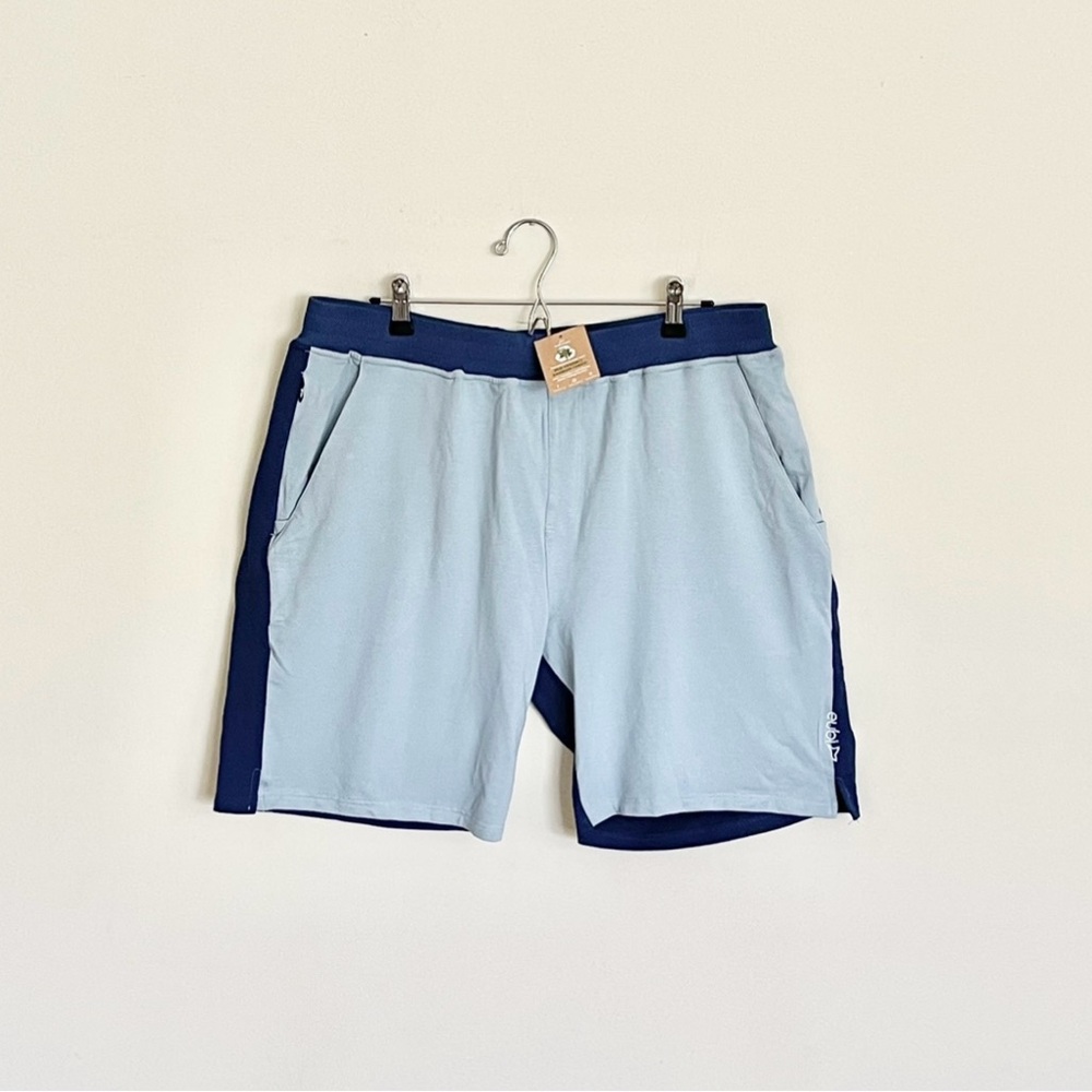 NEW Eubi Cozy Eco-Friendly Bamboo Blue Color Block Athletic Shorts Men’s XXL
